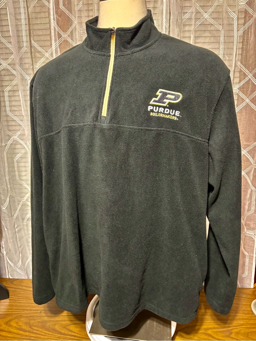 Purdue University 3TG black Proedge quarter zip black fleece w/pockets 43”L